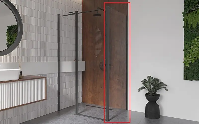 BESCO Pevná stěna EXO-CH BLACK Barva rámu Černá, Rozměr A 80, Rozměr C 190, Směr zavírání Univerzální Levé / Pravé, Výplň Čiré bezpečnostní sklo 6 mm BCEXOCH80BC