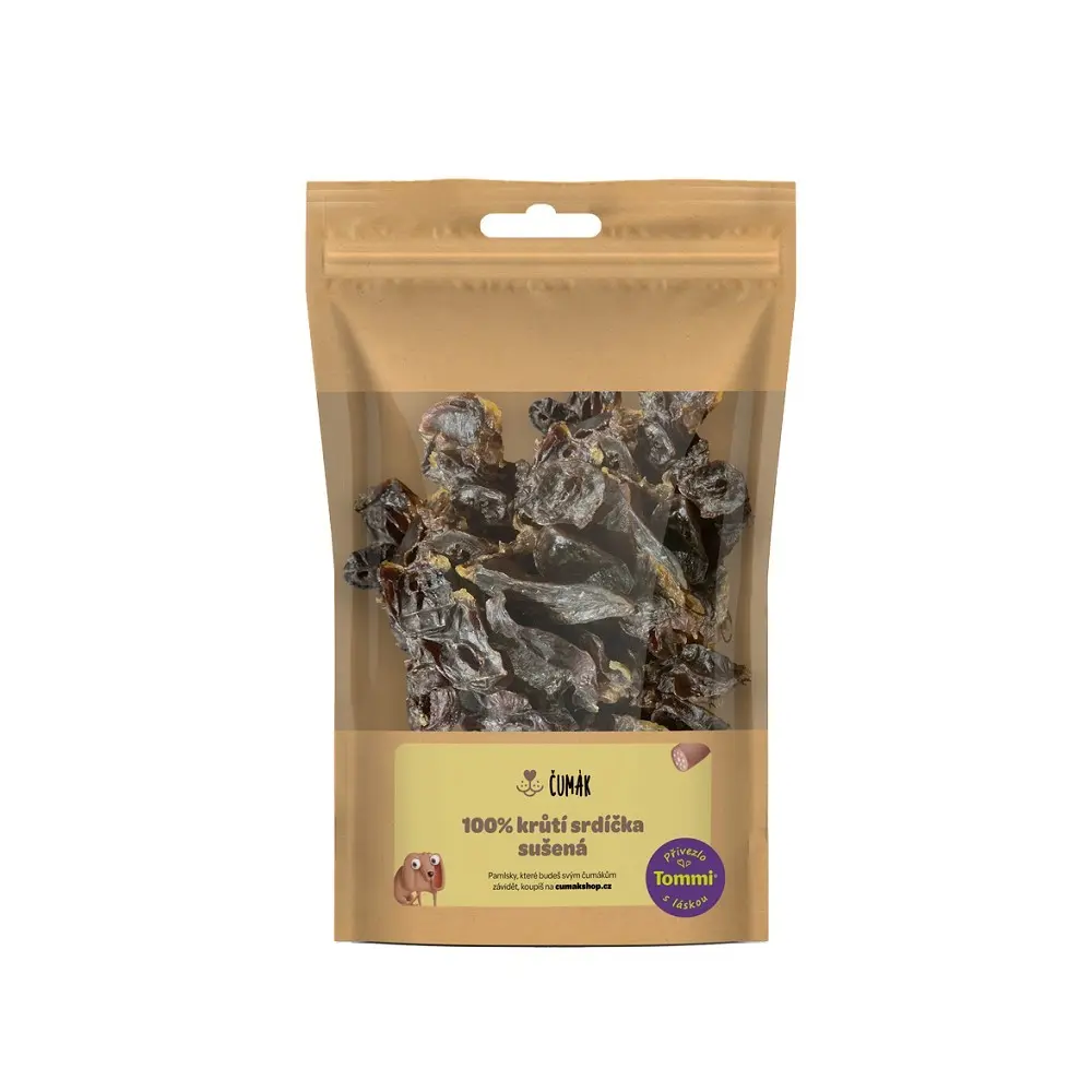 Čumák 100% krůtí srdíčka, sušená (50 g)