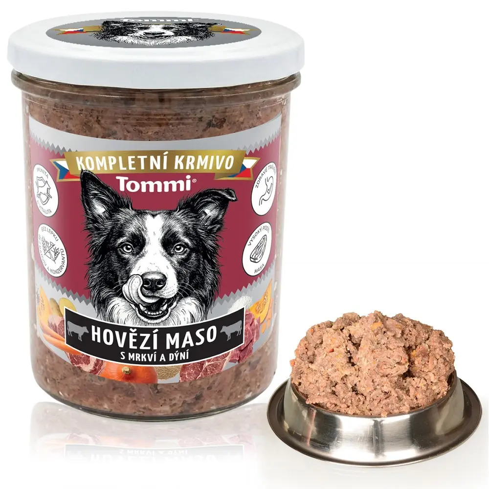 Tommi Hovězí maso s mrkví a dýní pro psy, 370 g