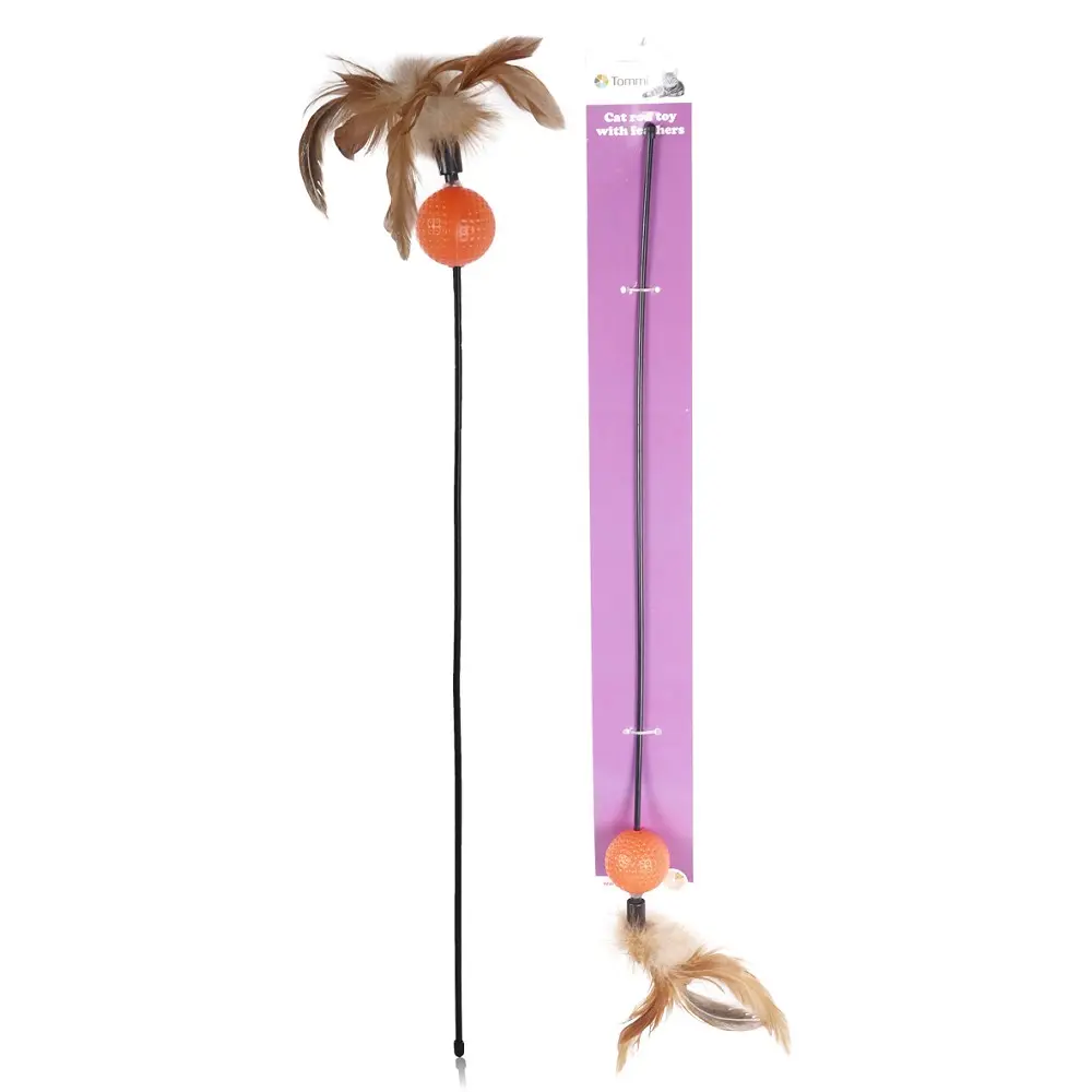 Udice - mávátko s peřím a míčkem, 55cm