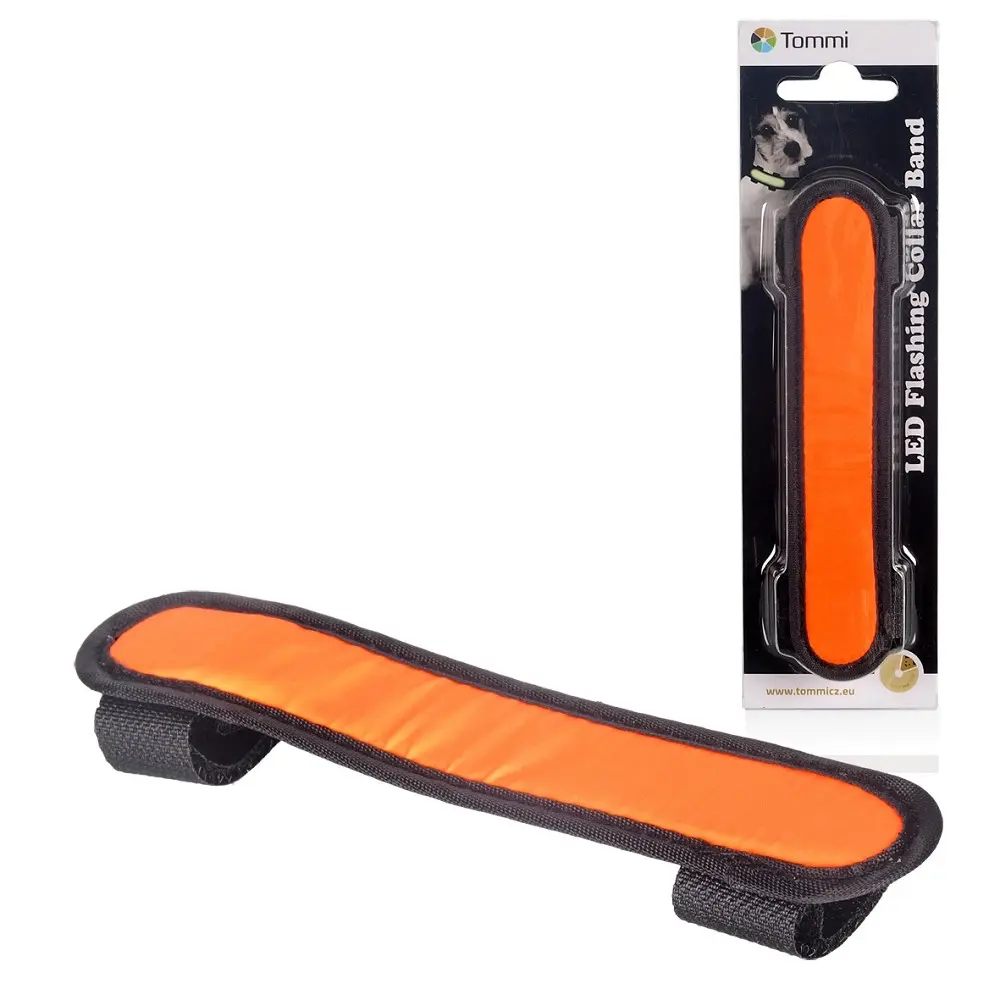 LED pásek na obojek 15cm, oranžový