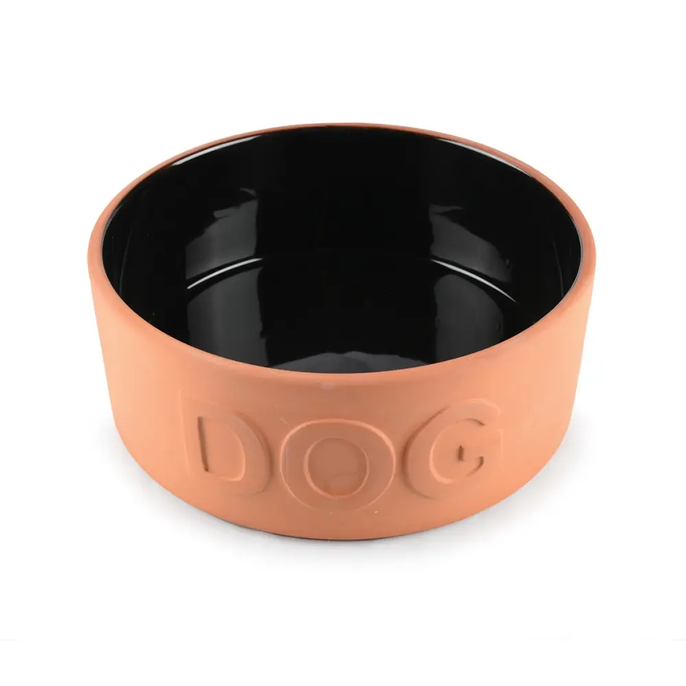 Hliněná miska DOG, vnitřní černá glazura 20,5cm