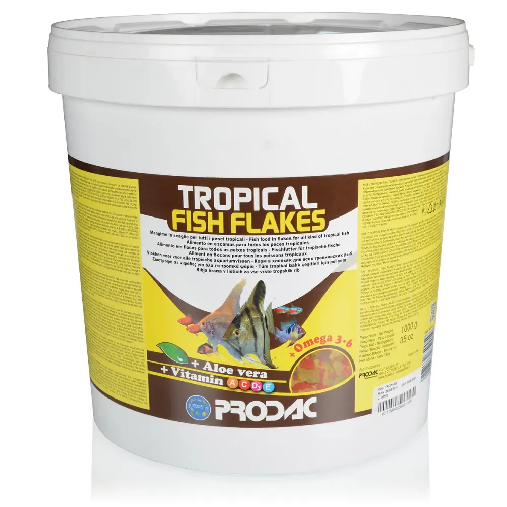 Prodac Tropical Fish Flakes, kbelík 1kg