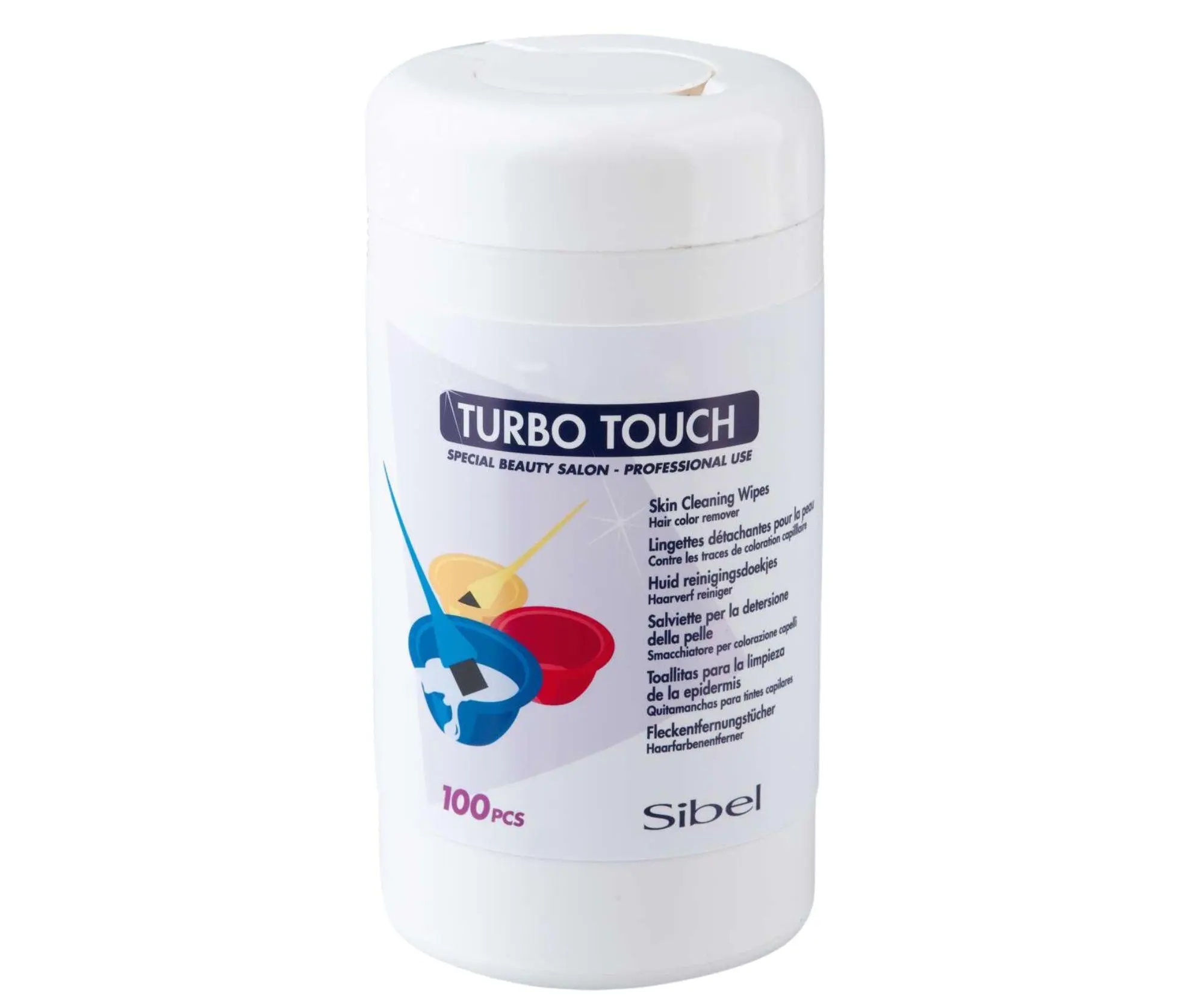 Sibel turbo touch - ubrousky na odstranění barvy z pokožky, 100 ks