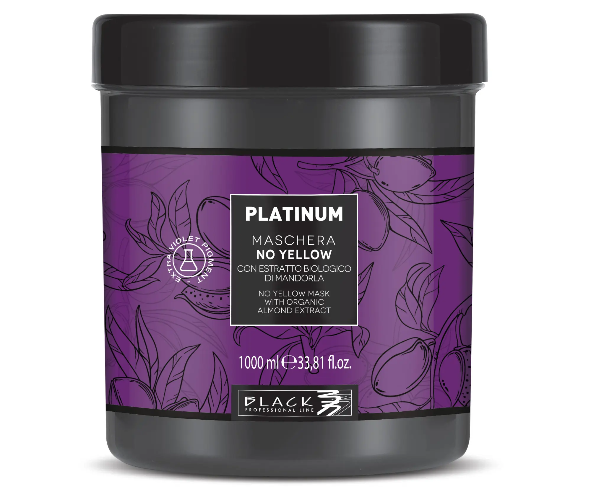 Maska pro melírované vlasy Black Platinum No Yellow - 1000 ml (102016) + dárek zdarma