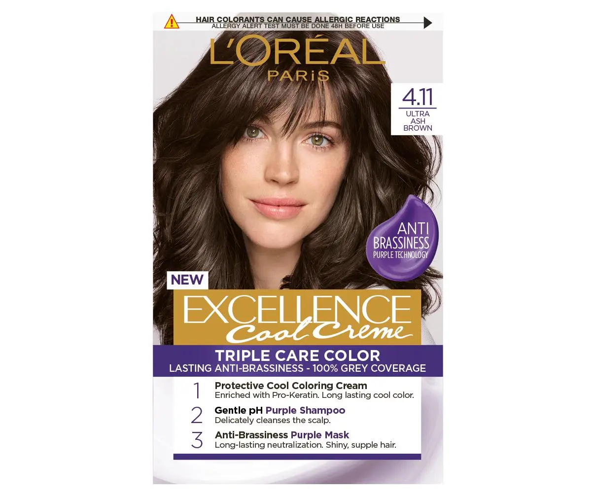 L'Oréal Paris Excellence Cool Creme permanentní barva na vlasy 4 .11 Ultra popelavá hnědá