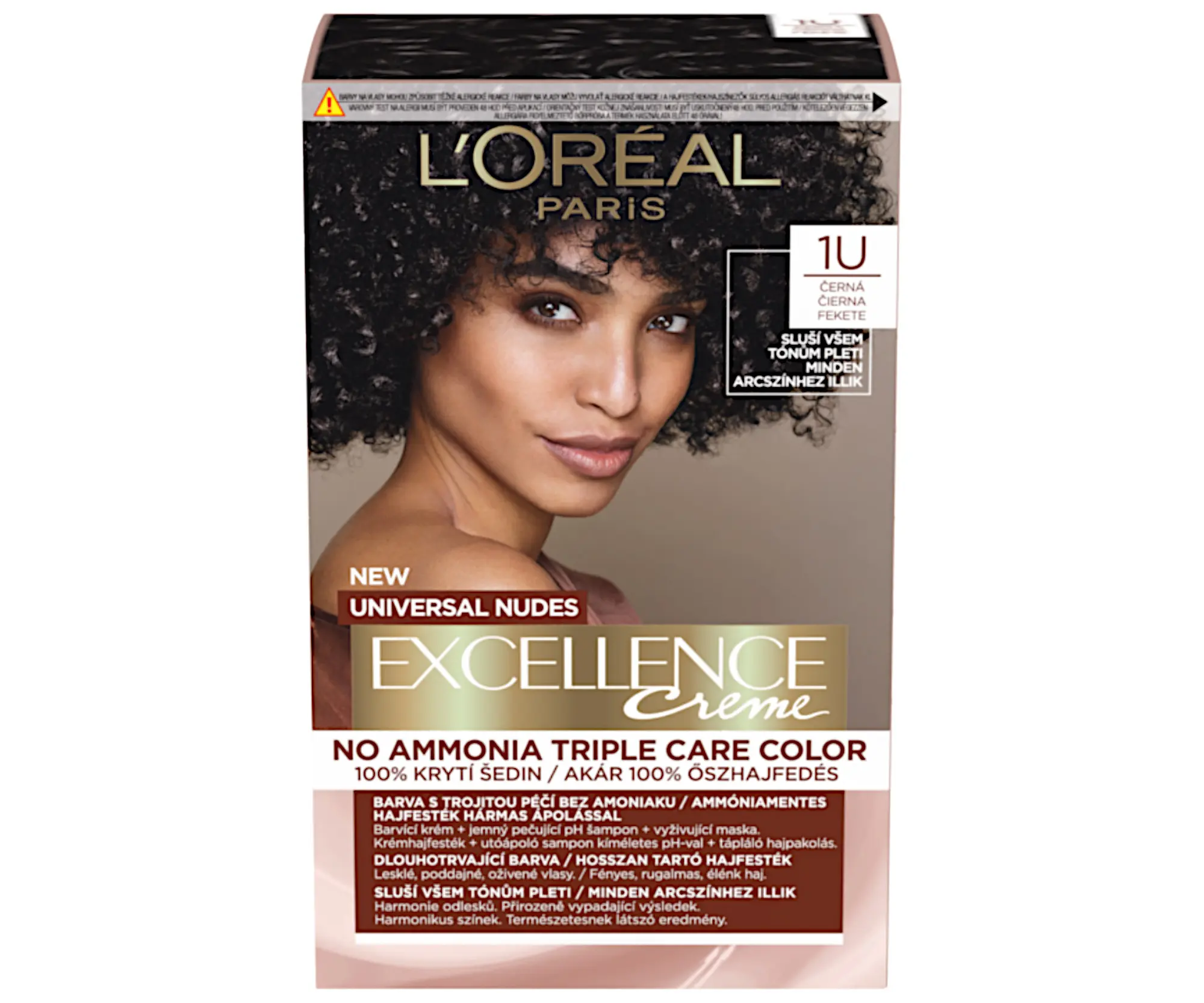 L'Oréal Paris Excellence Creme Universal Nudes permanentní barva na vlasy 1U Černá