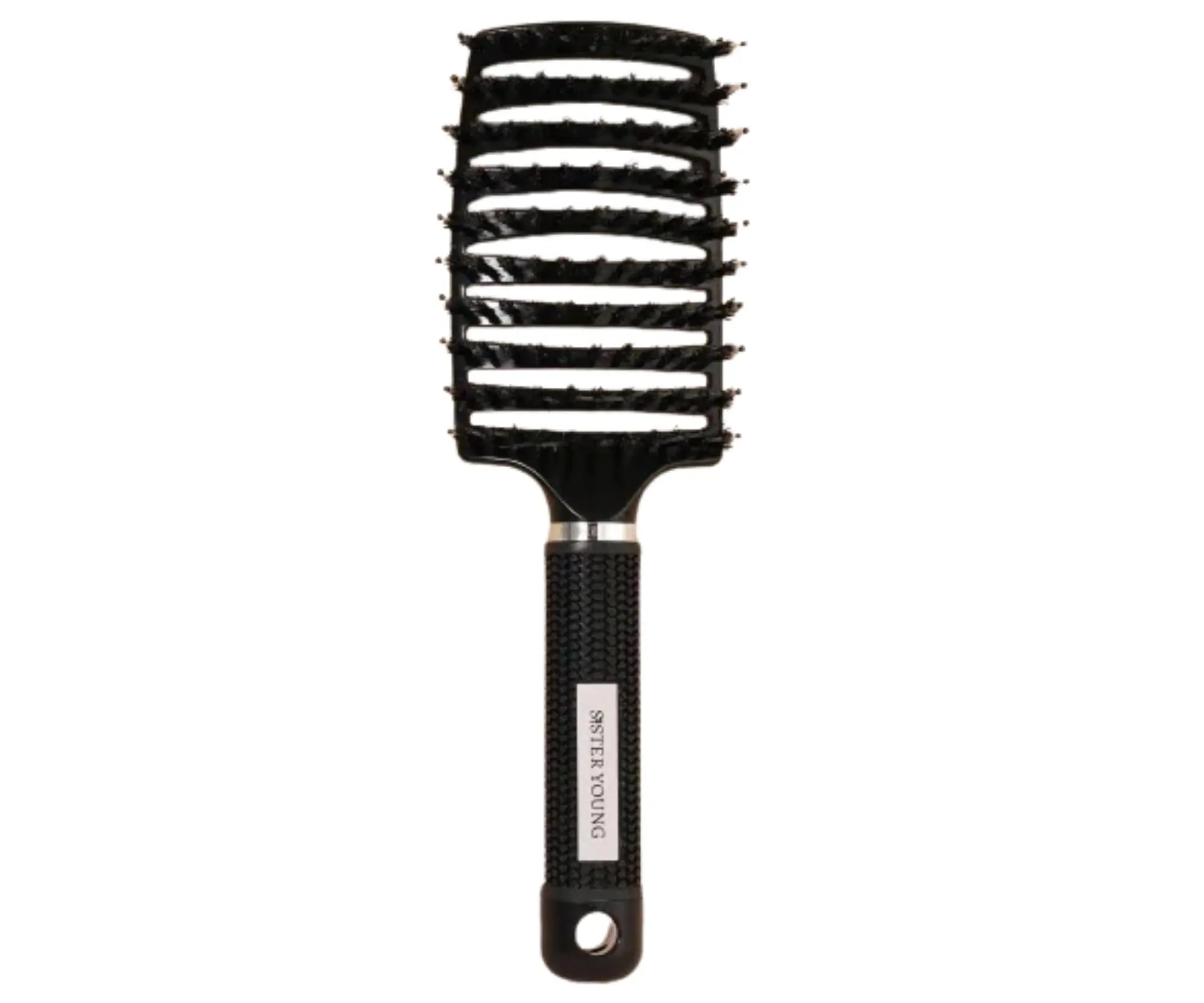 Kartáč na rozčesávání a foukání vlasů s kančími a nylonovými štětinami Sister Young Zoco Hair Brush - černý + dárek zdarma