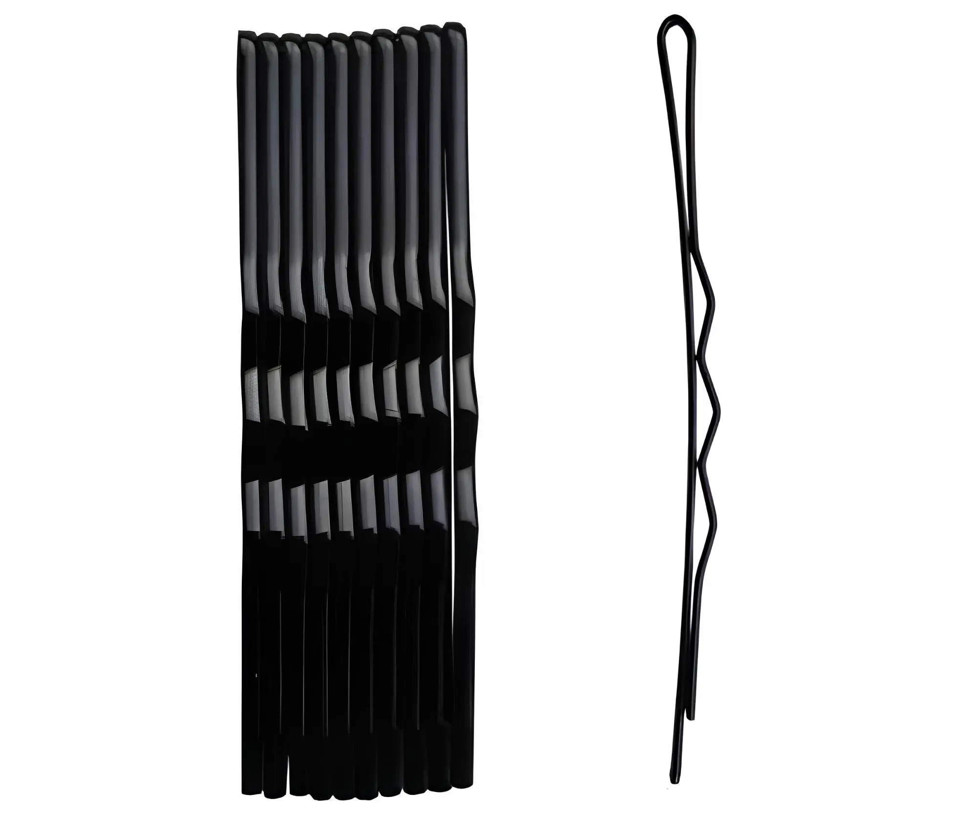 Vlnitá sponka Duko 526B - 6 cm, černá - 10 ks