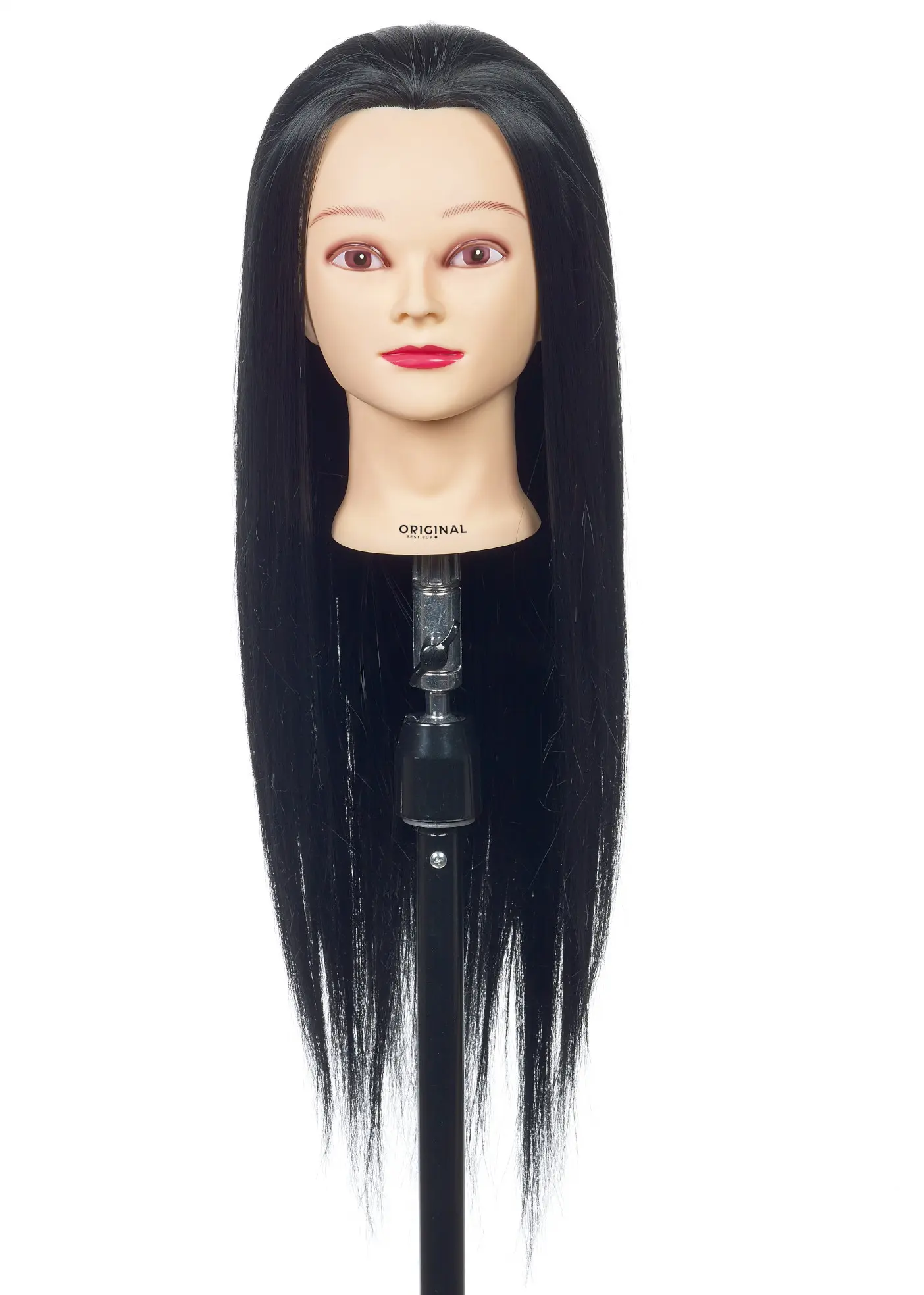 Cvičná hlava s umělými vlasy Original Best Buy Jessy - černá, 50-60 cm (0030096) + dárek zdarma
