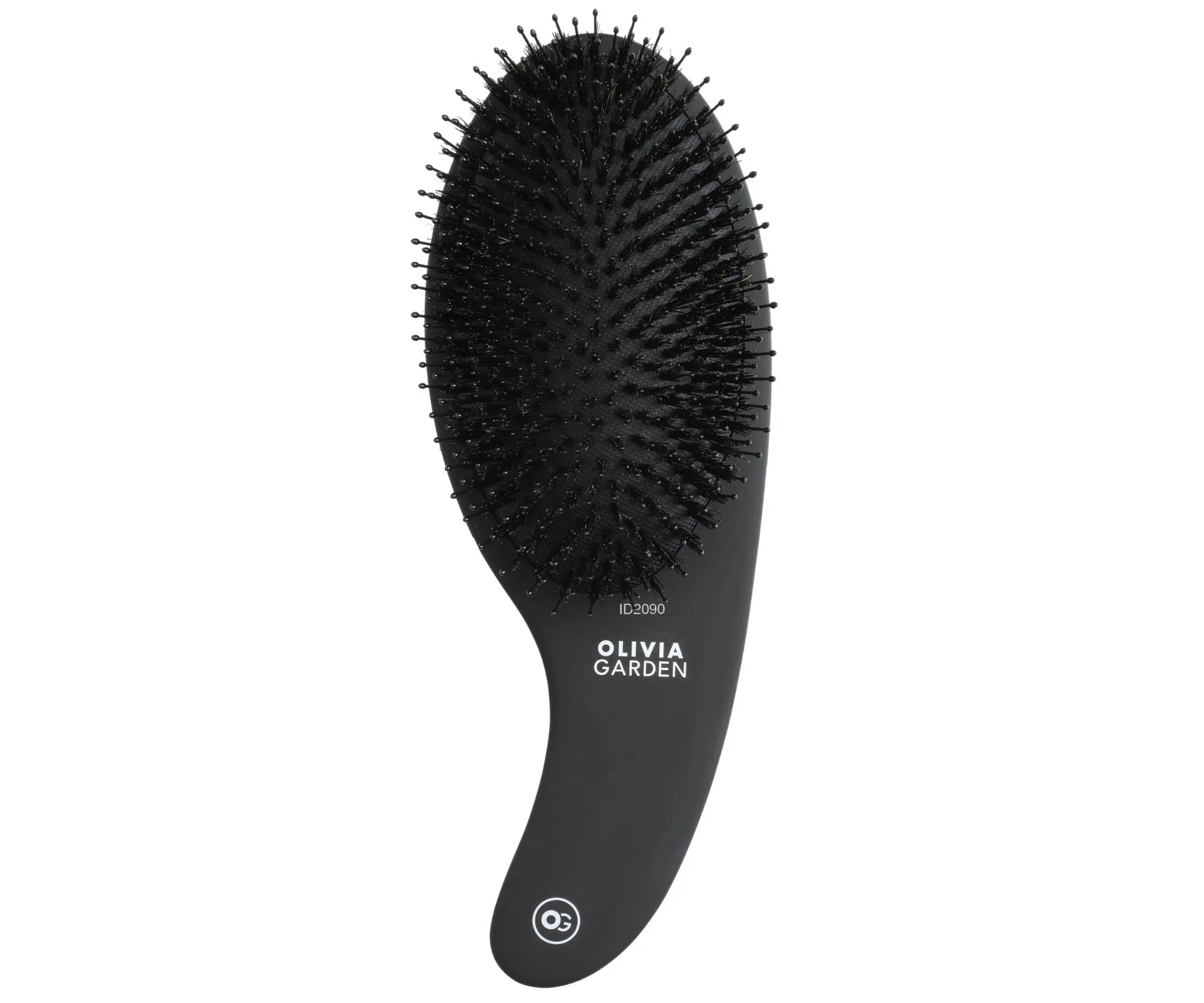 Kartáč na rozčesávání vlasů s nylonovými a kančími štětinami Olivia Garden Curve - černý (ID2090) + dárek zdarma