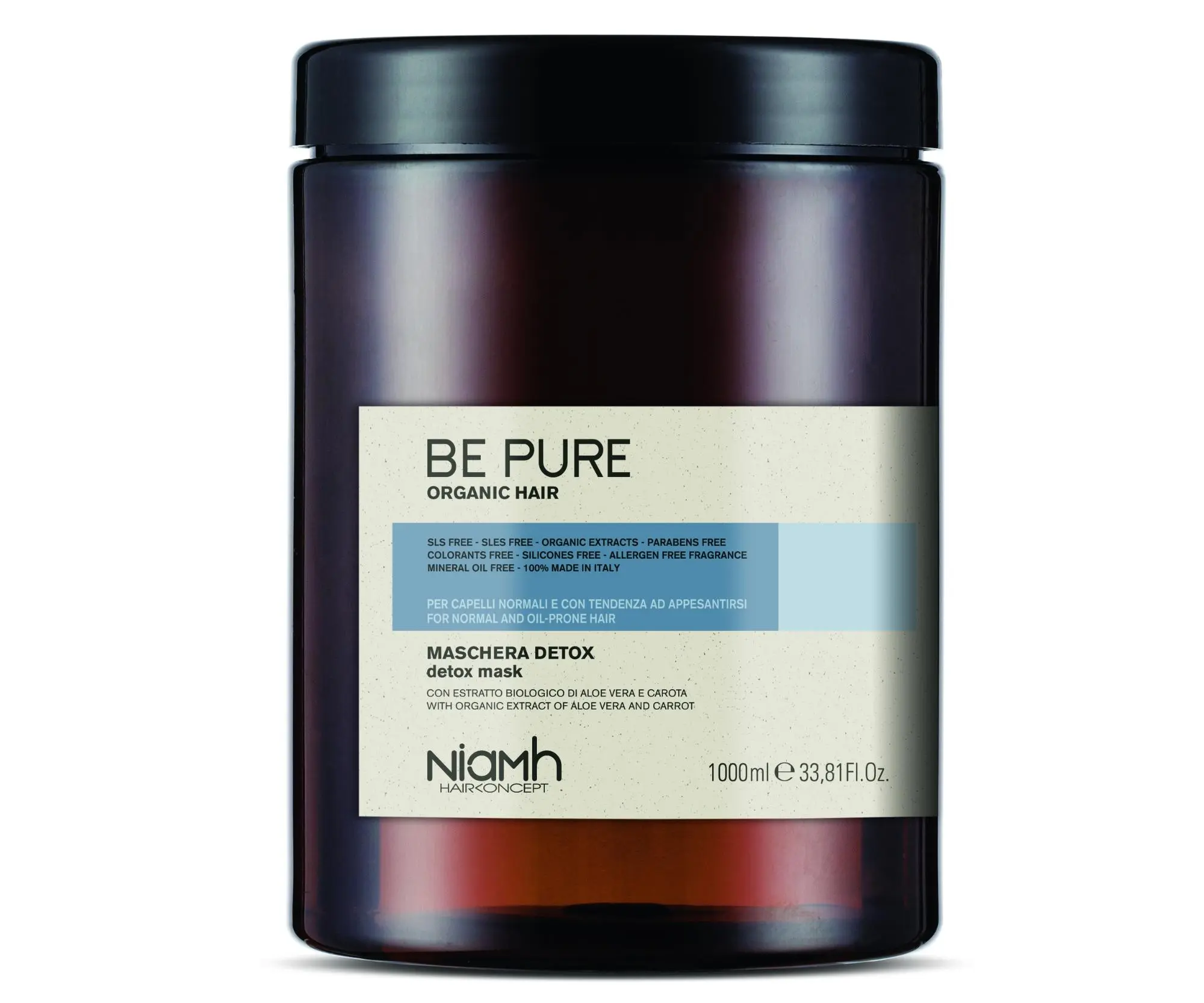Maska pro normální vlasy s tendencí k plihnutí Niamh Be Pure Detox - 1000 ml (1344) + dárek zdarma