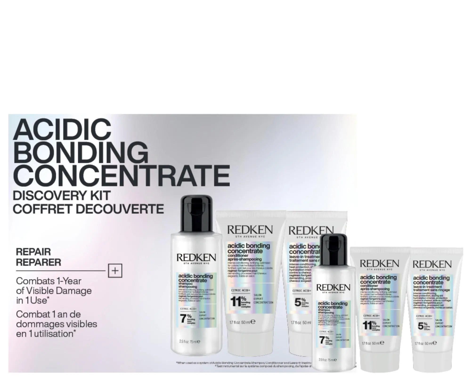 Dárková sada pro poškozené vlasy Redken Acidic Bonding Concentrate Discovery Kit + dárek zdarma