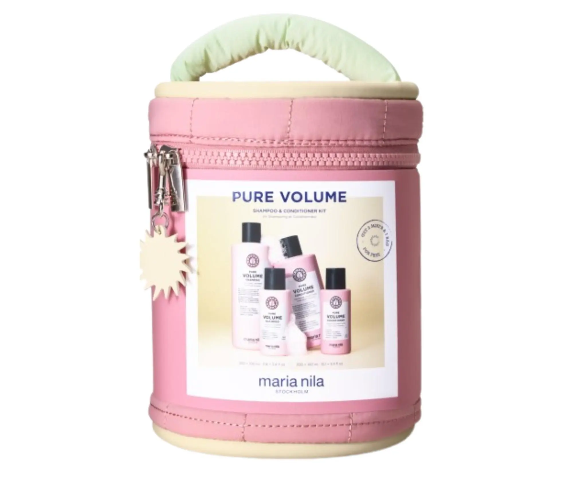 Dárková sada pro objem jemných vlasů Maria Nila Pure Volume Beauty Bag + kosmetická taška zdarma + dárek zdarma