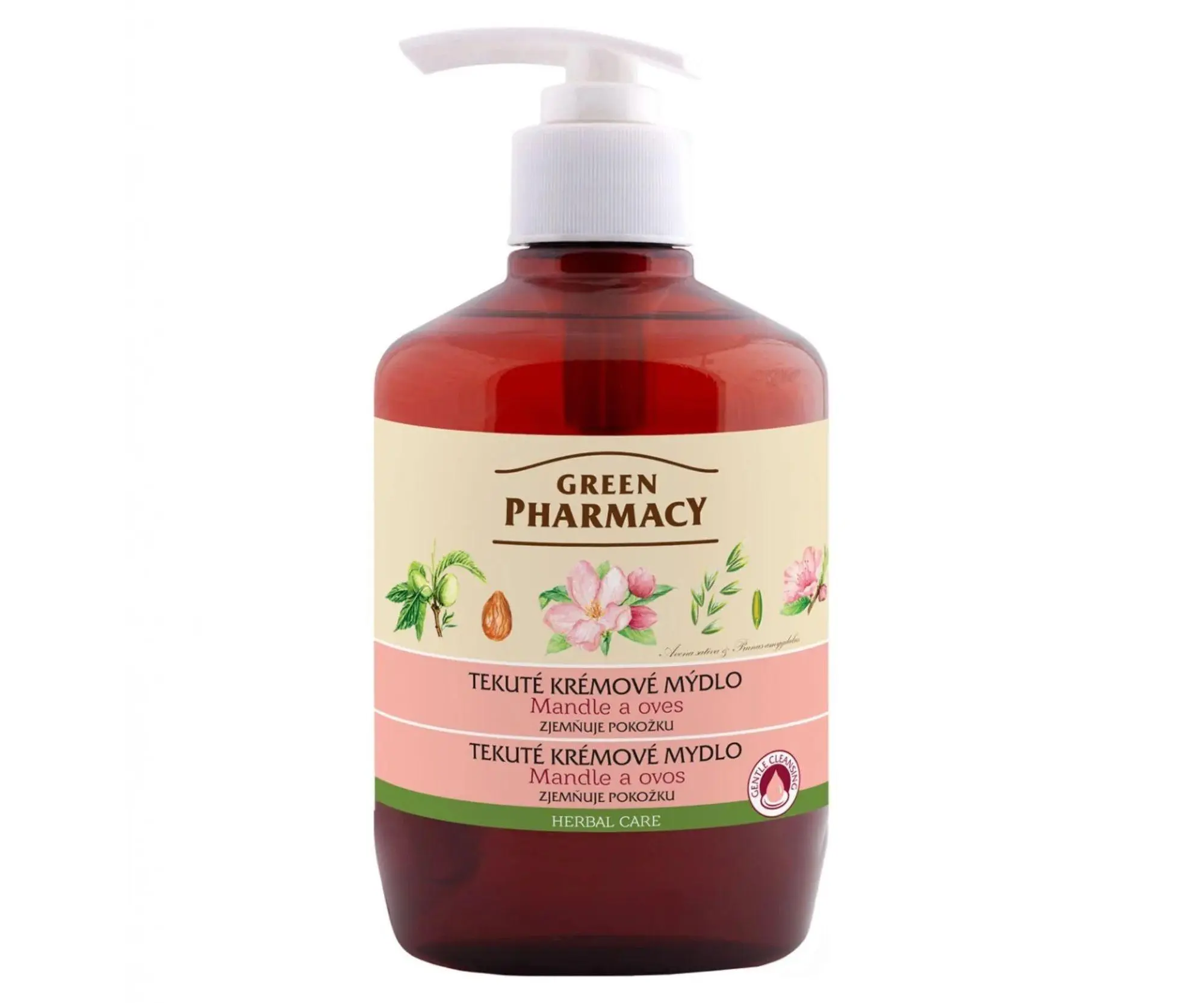 Krémové tekuté mýdlo na ruce s mandlemi a ovsem Green Pharmacy - 460 ml