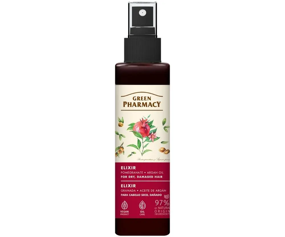 Bezoplachový sprej pro suché a poškozené vlasy Green Pharmacy Elixir - 150 ml