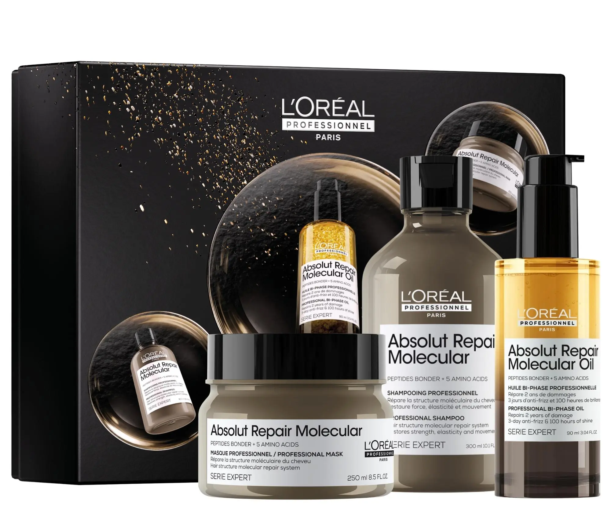 Dárková sada pro poškozené vlasy Loréal Professionnel Serie Expert Absolut Repair Molecular Trio - L’Oréal Professionnel + dárek zdarma