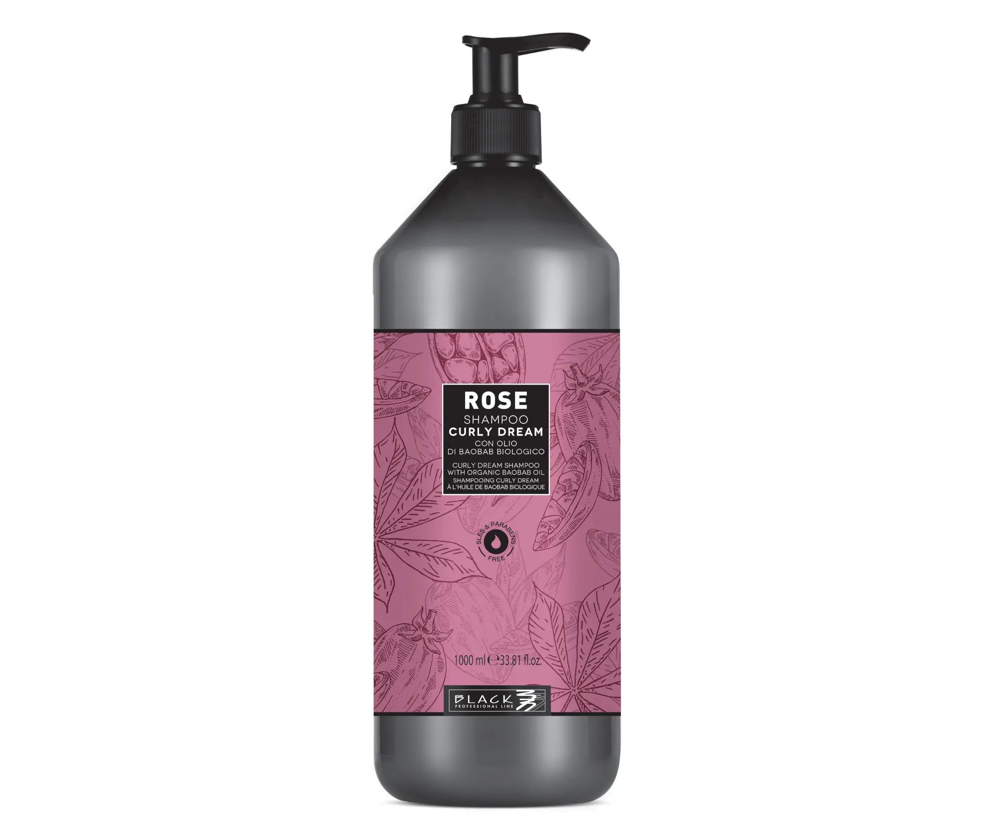 Black Rose Curly Dream Shampoo 1000ml - Šampon na vlnité a kudrnaté vlasy