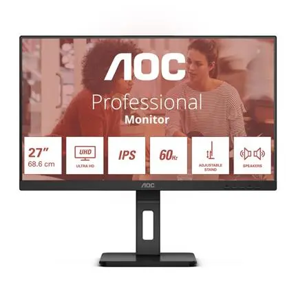AOC/U27E3UF/27''/IPS/4K UHD/60Hz/4ms/Black/3R U27E3UF