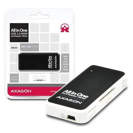 AXAGON externí MINI čtečka 5-slot ALL-IN-ONE