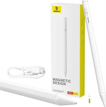 Baseus – Stylus Pen Smooth Writing 2 pero s LED indikátorem, pro iPad – bílé