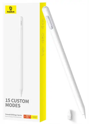 Baseus Stylus Pen Smooth Writing 2 (P80015805211-00) – aktivní dotykové pero pro iPad, bezdrátové nabíjení, odnímatelná špička, 130mAh – bílá