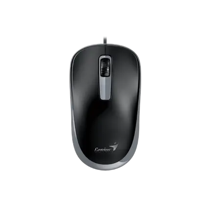 Genius DX-125S Myš, drátová, optická, 1200DPI, 3 tlačítka, tichá, USB, černo-šedá