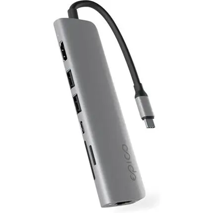 iWant 7v1 multimediální hub 8K s USB-C vesmírně šedý