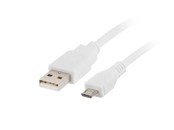 NATEC LANBERG Kabel USB 2.0 AM/Micro, 1m, bílý CA-USBM-10CC-0010-W
