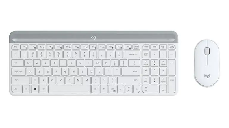 PROMO set Logitech slim Wireless MK470 - white, US