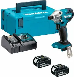 Makita - 18V AKU rázový šroubovák, 2x aku Li-Ion 5,0 Ah, nabíječka DTD156RTJ