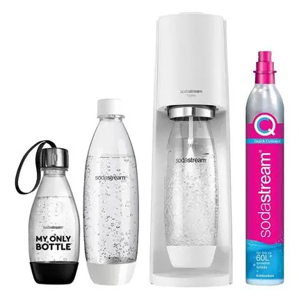 SodaStream Terra White výrobník sody, mechanický, 2x1l + 0,5l láhev SodaStream Fuse, bombička s CO2 2270213