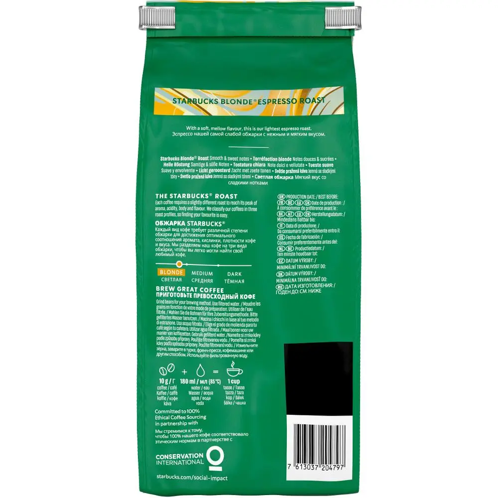 Starbucks Blonde Espresso - zrnková káva - 450 g