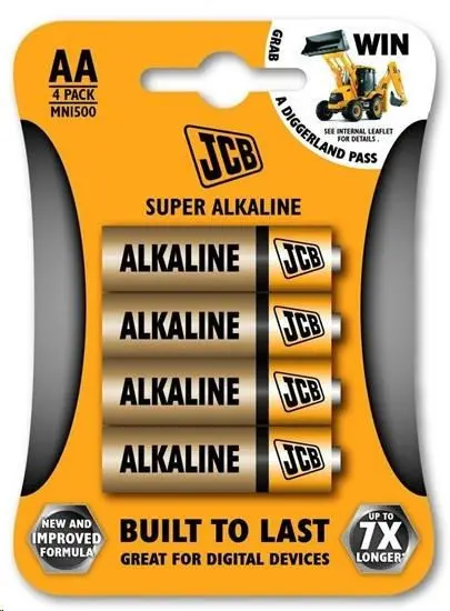 JCB SUPER alkalická baterie LR06, blistr 4 ks