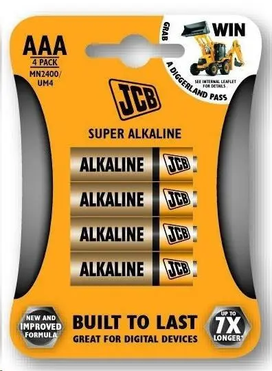 JCB SUPER alkalická baterie LR03, blistr 4 ks