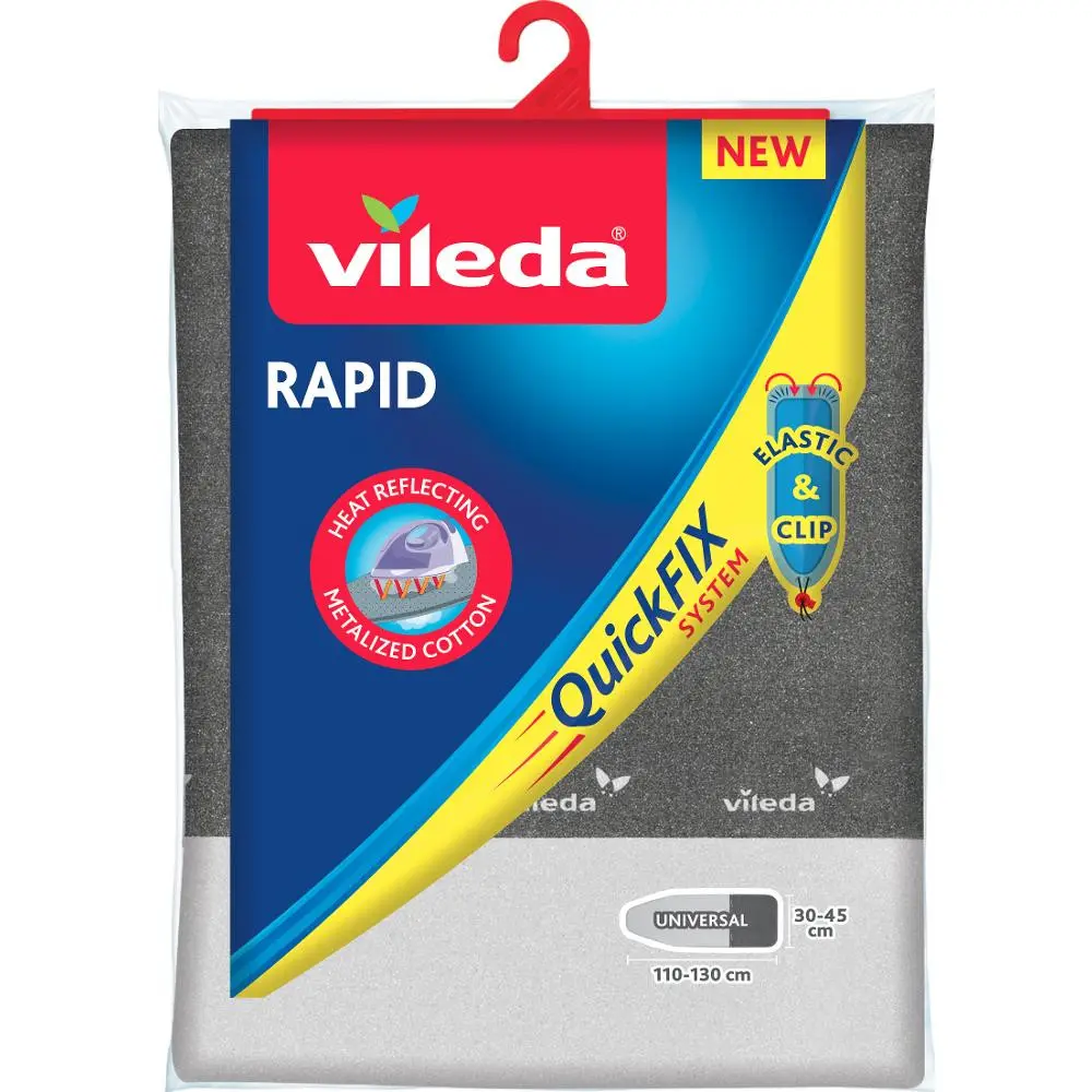 Šedý bavlněný potah na žehlicí prkno Vileda Rapid