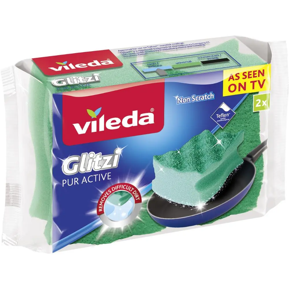 Vileda PUR active houbička na nádobí vysoká, 2 ks