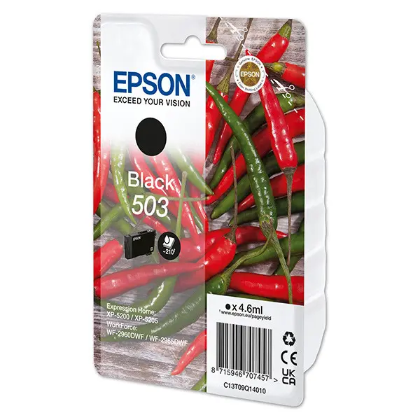 Epson 503 inkoustová náplň 1 kusů Originální Standardní výtěžnost Černá C13T09Q14010