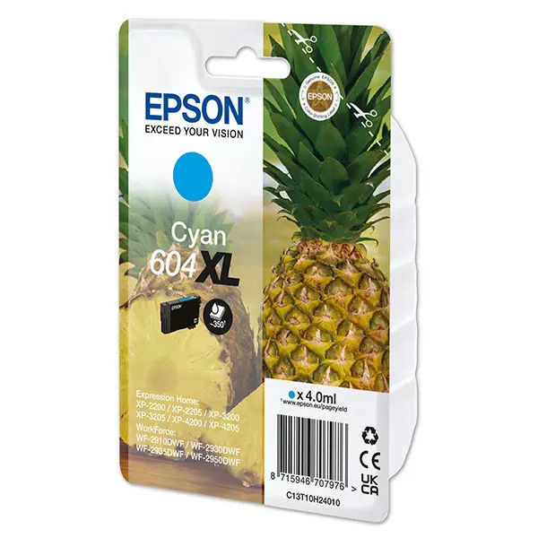 Epson 604XL inkoustová náplň 1 kusů Originální Vysoká (XL) výtěžnost Azurová C13T10H24010