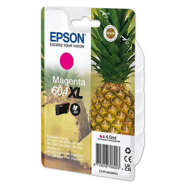 Epson 604XL inkoustová náplň 1 kusů Originální Vysoká (XL) výtěžnost Purpurová C13T10H34010