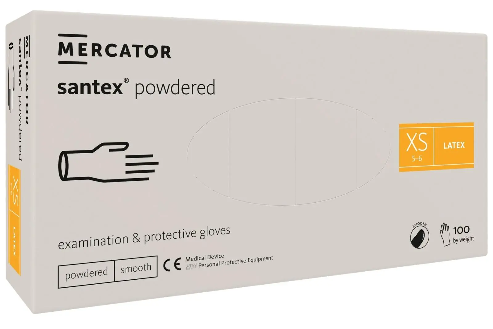 SANTEX POWDERED – Latexové pudrované rukavice tělové, 100 ks, M