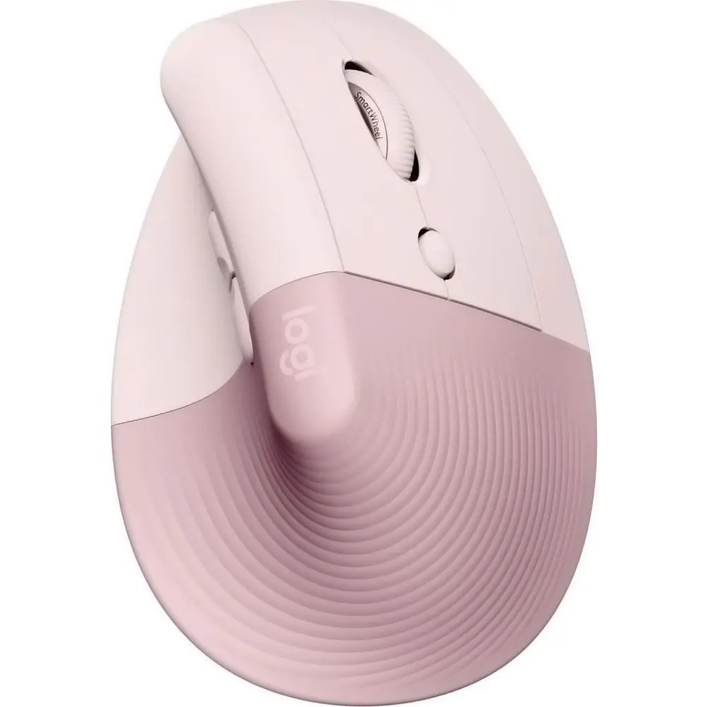 Logitech Lift/Vertikální/Optická/USB + Bluetooth/Růžová