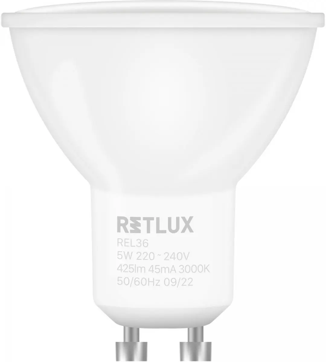 Žárovka LED GU10 5W bílá teplá RETLUX REL 36 2ks