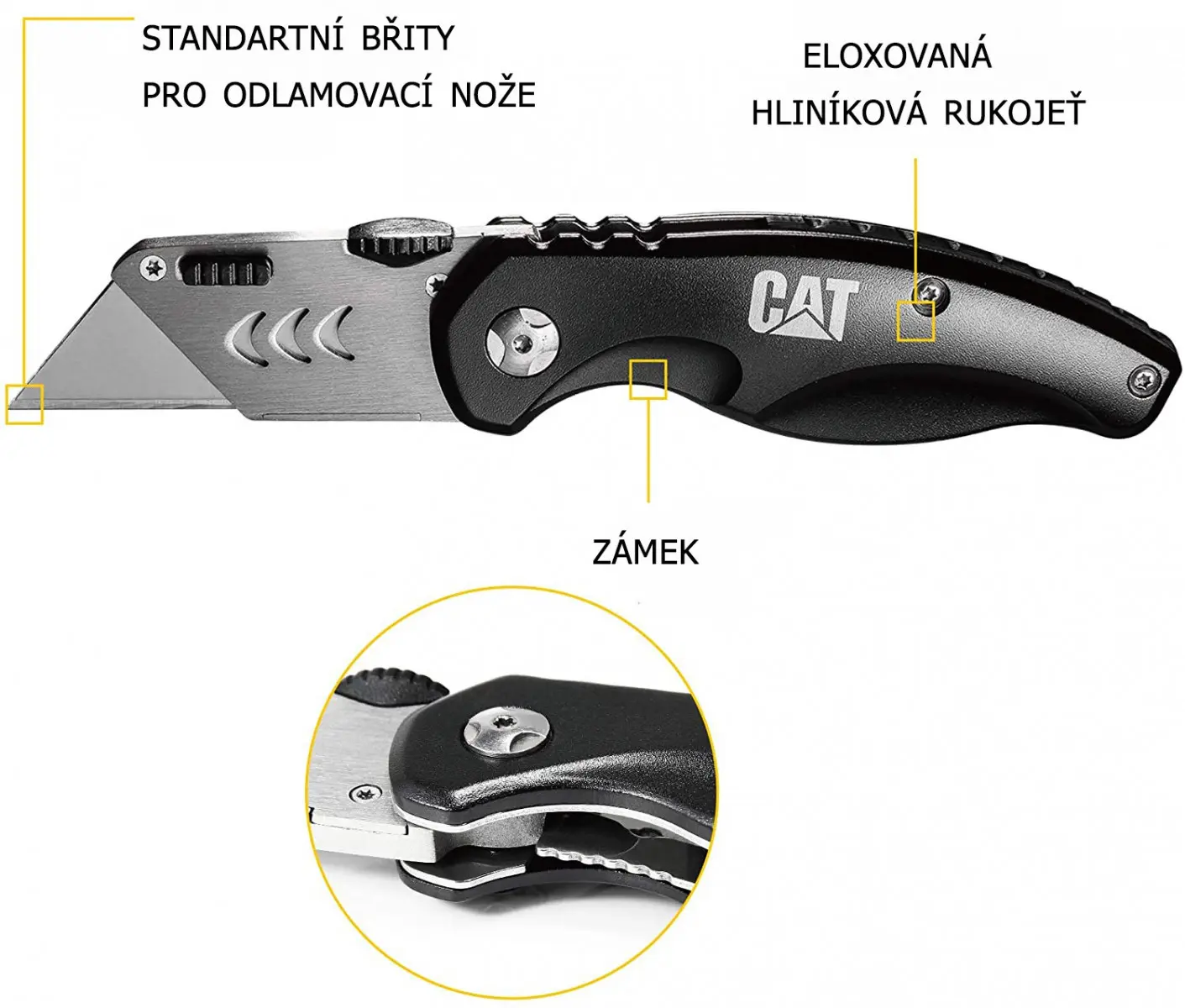 Caterpillar Pracovní nůž 980018 CAT 16,2 cm