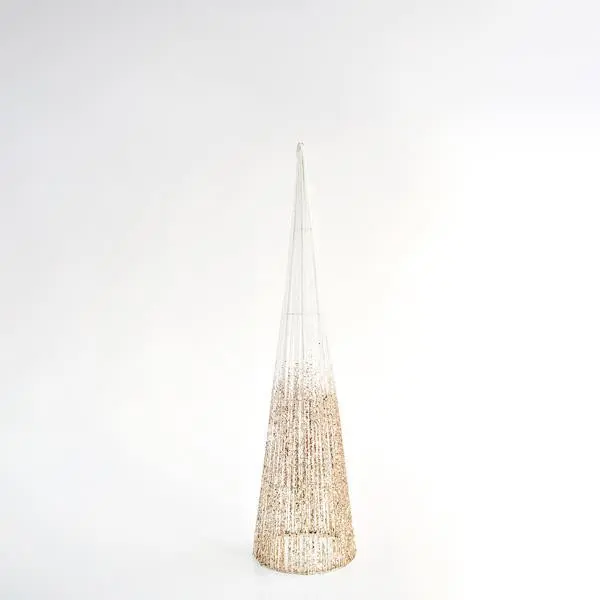 Eurolamp Stromový kornout ozdoba, bílé třpytky, 20 x 80 cm, 1 ks