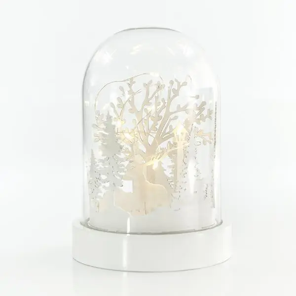 Eurolamp Osvětlená kopule, s jeleny a stromy, 10 LED, 12,5 x 18,5 cm, 1 ks