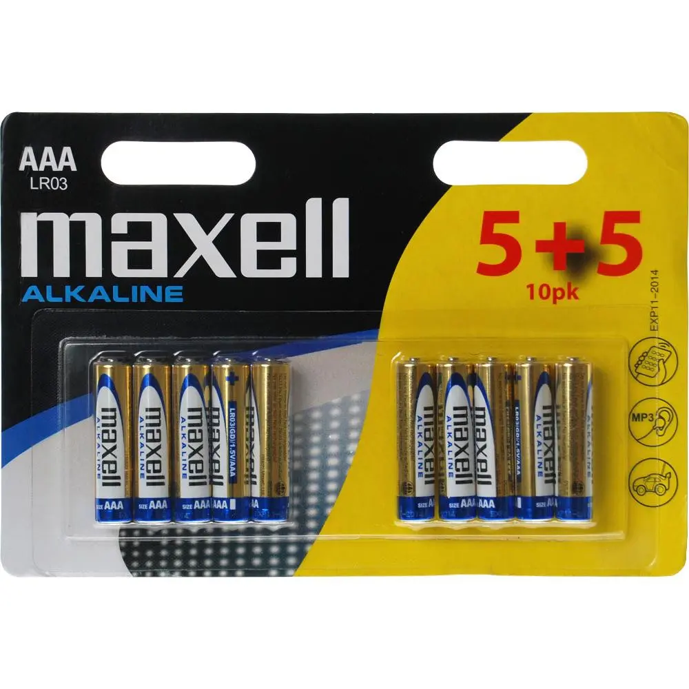 Baterie AAA (R03) alkalická MAXELL 10ks / blistr
