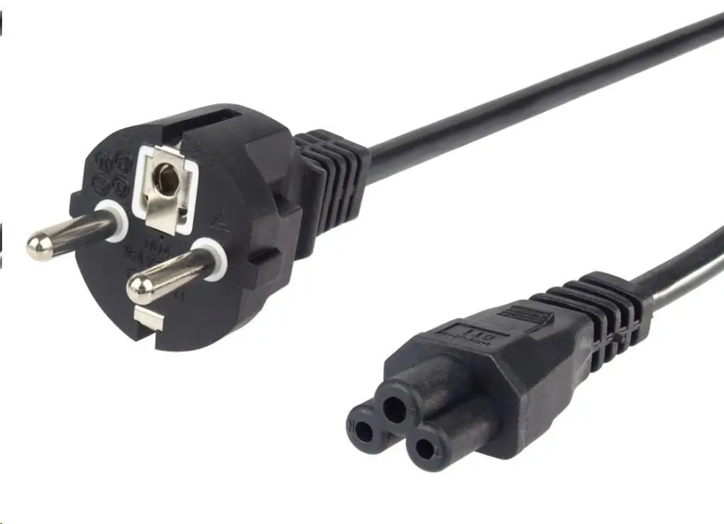 PREMIUMCORD Kabel napájecí 230V pro NTB 2m (3pin C5, trojlístek, "Mickey Mouse")