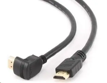 GEMBIRD Kabel HDMI-HDMI M/M 3m, 1.4, M/M stíněný, zlacené kontakty, 90° lomený, černý