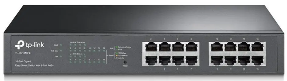 TP-Link TL-SG1016PE 16xGb,(8xPOE+) easy smart rack switch 150W